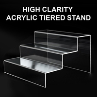 Présentoir Acrylique à 3 Niveaux Haute Clarté pour Parfums, Cosmétiques, Figurines, Cupcakes – Présentoir Stable pour Vitrine de Détail