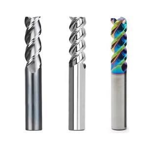 أداة طحن ملونة ثلاثية الشفرات بتجويف على شكل حرف U لطحن الألومنيوم، أداة طحن 3 مم مطلية بـ DLC، أدوات طحن مربعة للألمنيوم - Product Image 2