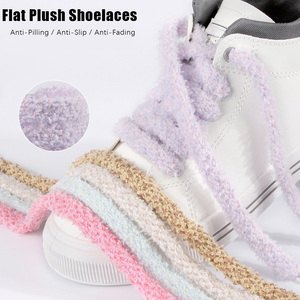 WEGOOODZF Lacets de chaussures épais et duveteux de 12 mm de large, style chenille, <span class=keywords><strong>pour</strong></span> baskets de sport en toile colorées, paire - Product Image 2
