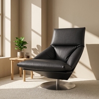 Fauteuil d'intérieur moderne en cuir pleine fleur souple et tissu chenille haut de gamme, idéal pour salon, chambre, hôtel et projets résidentiels (OEM/ODM)