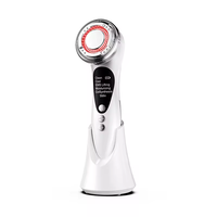 Masseur facial ultrasonique 300 kHz, vibration de la peau, réparation, lissage, soin, refroidissement, chauffage, soin des pores en profondeur, appareil tonifiant 470 nm