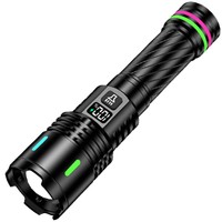 Lampe torche portable de haute qualité 20W, laser blanc, batterie au lithium 18650, charge USB-C, banque d'alimentation, lampe torche de secours extérieure, zoom
