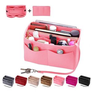 Lightweight Makeup Organizer <b>Insert</b> <b>Handbag</b> Felt Cosmetics Organizer Portable Felt Liner Bag Organizer Custom Cosmetic Bag - Product Image 1