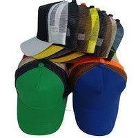 Sombrero de camión liso en blanco de 5 paneles de alta calidad personalizado gorra trasera de malla gorra de camión de malla de algodón en blanco gorras de camionero al por mayor