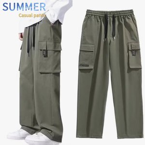<span class=keywords><strong>Pantaloni</strong></span> <span class=keywords><strong>cargo</strong></span> casual da uomo a gamba dritta, verde militare, vestibilità ampia, <span class=keywords><strong>pantaloni</strong></span> lunghi autunnali traspiranti, stile americano - Product Image 1