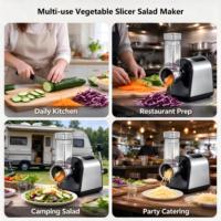 Pengolah Makanan Ringan 150W untuk Dapur Rumah 6 in 1 Parutan Keju Pembuat Salad Elektrik Penggiling Daging Stainless Steel