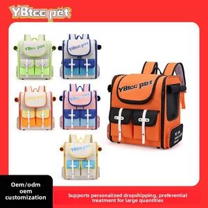 <span class=keywords><strong>Sac</strong></span> à <span class=keywords><strong>dos</strong></span> <span class=keywords><strong>pour</strong></span> animaux de compagnie bicolore multi-poches, pliable et respirant, avec fenêtres latérales en maille roulables <span class=keywords><strong>pour</strong></span> les voyages en extérieur - Product Image 4