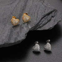 Nouvel arrivage Hiphop de boucles d'oreilles pendantes en forme de cœur en zircon cubique pour femmes et hommes rappeurs conception de bijoux unique
