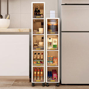 WANUO 20cm Length Narrow-Space <b>Kitchen</b> Storage Cart 2/3/4/5-Tier Slim Storage Cart Narrow <b>Kitchen</b> Rolling Cart - Product Image 2