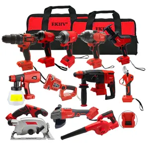 Professional Power 18V Portable Lithium Electric Drill 13mm Cordless Power Drills Lithium Battery tools box set mechanic