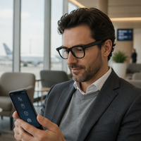 Lunettes intelligentes IA 20MP avec caméra en temps réel, reconnaissance d'objets et assistant vocal pour les voyages d'affaires