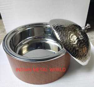 Plat à friser martelé en cuivre de forme ronde, nouveau modèle attrayant, service personnalisé OEM - Product Image 5