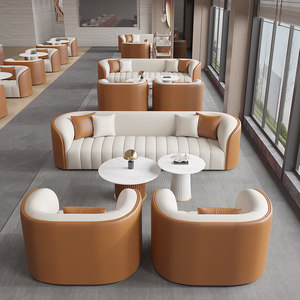 Conjunto de Sillas de Espera Ovaladas Modernas, Sofá Cómodo y Mesa de Centro para Espacios Comerciales - Product Image 4