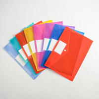 Sobres de plástico A4 transparentes y coloridos y carpeta de archivos Material PP con botón de cierre a presión para organización