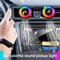 Diffuseur d'air pour voiture à fixation sur grille d'aération avec éclairage d'ambiance LED, activation vocale, lumière musicale, parfum Océan Forêt de Bambou, ABS