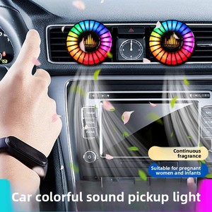 Ambientador para Auto con Montaje en Rejilla de Ventilación, Iluminación LED Ambiental, Perfume Activado por Voz, Luz Musical, Fragancia Bosque de Bambú Oceánico, ABS - Product Image 3
