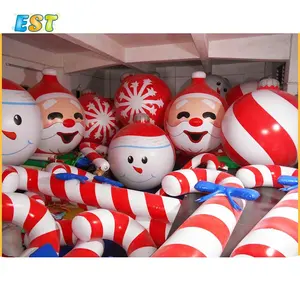 Kedap Udara Tampilan Mainan Parade Colorful Inflatable Anjing Candy Cane Gemmy Natal Dekorasi untuk Promosi Penjualan