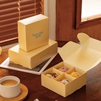 Emballage en carton pliable biodégradable personnalisé en gros pour gâteaux, biscuits, cookies, beignets avec logo