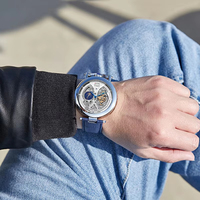 Montre mécanique squelette de luxe à fond transparent, tourbillon automatique, montre-bracelet pour homme, mode, à remontage automatique