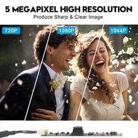 2592x1944 FULL HD Objectif sans distorsion grand Angle et indicateur Webcam LED 5MP Autofocus Masquer Mini Module de caméra Usb avec micro