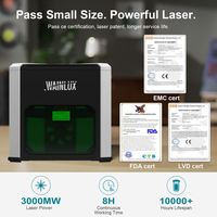 Graveur laser portable Wainlux K6 avec fonction de gravure hors ligne, prend en charge le format AI pour le bois, le cuir, le papier, petite machine de découpe