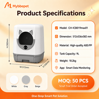 Hippo Smart Cat Litter Box MAX CH-ICB019max01, litière automatique autonettoyante pour chat, contrôle par application, réservoir de 9L, espace de 80L