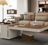 Table basse électrique multifonctionnelle moderne ATUNUS avec plateau relevable en dalle de roche, mobilier de salon, table basse intelligente réglable