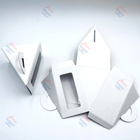 Boîte d'emballage pour sandwich en carton blanc avec ouverture en fenêtre pour pâtisserie et produits de boulangerie