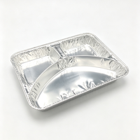 Barquette alimentaire carrée multi-compartiments en aluminium pour un contrôle sain des portions et la livraison de repas diététiques