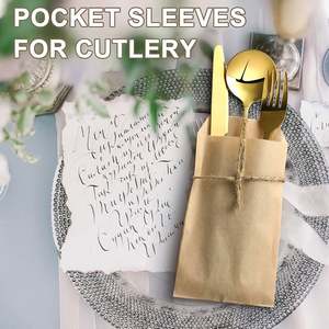 Sacs en papier kraft brun plats pour friandises, cadeaux, snacks, biscuits, popcorn, bonbons, sandwichs - Product Image 2