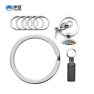 Anneaux porte-clés plats en acier inoxydable 304, résistants à la rouille, robustes, pour clés de sport en plein air - Product Image 1