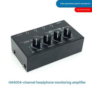 Amplificateur de <span class=keywords><strong>casque</strong></span> <span class=keywords><strong>4</strong></span> voies HA400 de haute qualité Noir 110V-240V Mini amplificateur de puissance pour moniteur de <span class=keywords><strong>casque</strong></span> - Product Image 6