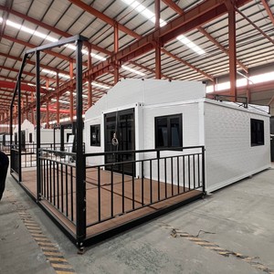 Casa modular de <span class=keywords><strong>oficina</strong></span> prefabricada, 20 metros, marco de acero, prefabricada de madera, paquete plano de lujo, casa contenedora con 2 dormitorios principales - Product Image 6