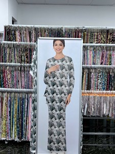 Tela brocada con textura de rosas, 100% poliéster (tela jacquard), estampado de Malasia, tela estampada personalizada para ropa de mujer - Product Image 6