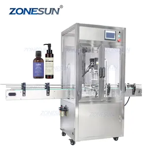 ZONESUN XG440DC Small Dropper Bottle Automatic Screw Linear Capping Machine For Spray Caps With Dust Cover