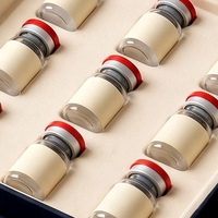 Boîte rigide personnalisée avec couvercle et base bleus pour flacons de peptides, 9 flacons, impression offset avec éponge