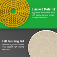 Pads de polissage diamantés 7 étapes JDK 100MM, pads de 50 à 3000 grains, kit de polissage humide/sec pour granit, marbre, pierre, carrelage