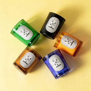 Grosir Stoples Lilin Kaca Silinder Berwarna 8oz 10oz 15oz / Stoples Unik Mewah untuk Pijat Hari Valentine untuk Membuat Lilin - Product Image 1