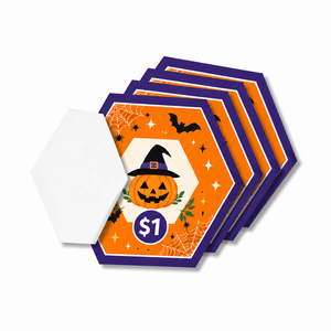 Tarjetas de Juego con Forma de Polígono para Halloween y Navidad, Aceptables para OEM, Tarjetas con Pestañas para Raspar, Boletos para Abrir - Product Image 2