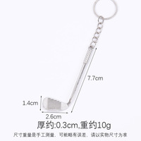Porte-clés réaliste en forme de mini balle de golf de dessin animé, pendentif léger en alliage de zinc 3D pour club de golf, breloque créative à thème sportif pour sac, tournoi