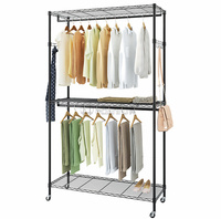 Ménage multicouche étagère de rangement chambre métal acier au carbone armoire vêtements multifonctionnel suspendu armoire