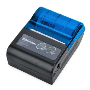 Impresora térmica portátil de recibos, máquina de impresión térmica de 58mm, con impresión de código de barras, color azul