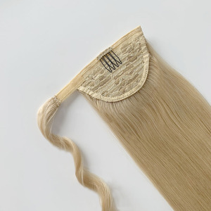 Extensions <span class=keywords><strong>de</strong></span> queue <span class=keywords><strong>de</strong></span> <span class=keywords><strong>cheval</strong></span> à cordon en cheveux humains Remy 100 % naturels, lisses et soyeuses, longueur 18 pouces, sans perte <span class=keywords><strong>de</strong></span> cheveux – Vente chaude - Product Image 1