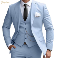Costume 3 Pièces Homme Sur Mesure Léger en Laine Peignée pour Mariage d'Été, Plage, Soirée Formelle, Bal de Promo, Tenue de Vacances