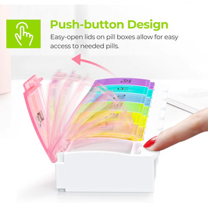 Organizador Semanal de Pastillas OEM, Apto para Personas con Artritis, Libre de BPA, Estuche de <span class=keywords><strong>Viaje</strong></span> para Pastillas con Compartimentos Grandes y Apertura por Resorte para 7 Días, para Vitaminas - Product Image 2