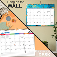 Calendrier mural personnalisé et coloré pour bureau, impression sur mesure, pas cher, pour 2026 et 2027