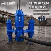 Pompa Pasir Listrik Submersible Kaiyue Laris Manis 22kw, Pompa Lumpur Submersible Pengaduk Tambang Aliran Tinggi untuk Pengerukan Pasir Sungai