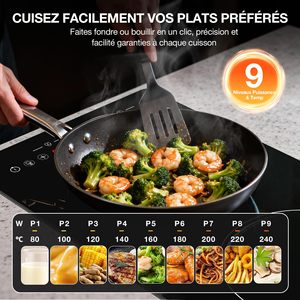 Estufa Eléctrica Comercial Empotrable de 2 Placas, Cocina de Inducción, Cocina de Infrarrojos, Pantalla Táctil, Quemador Doble, Placa de Inducción - Product Image 4