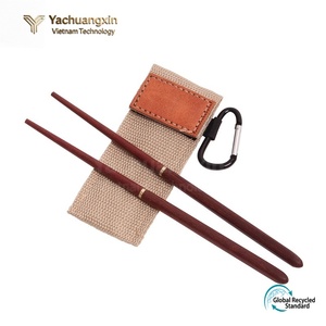 Vaisselle de camping en plein air, baguettes pliantes portables de voyage, baguettes en bois massif, baguettes cadeaux, rangement portable en sac - Product Image 4
