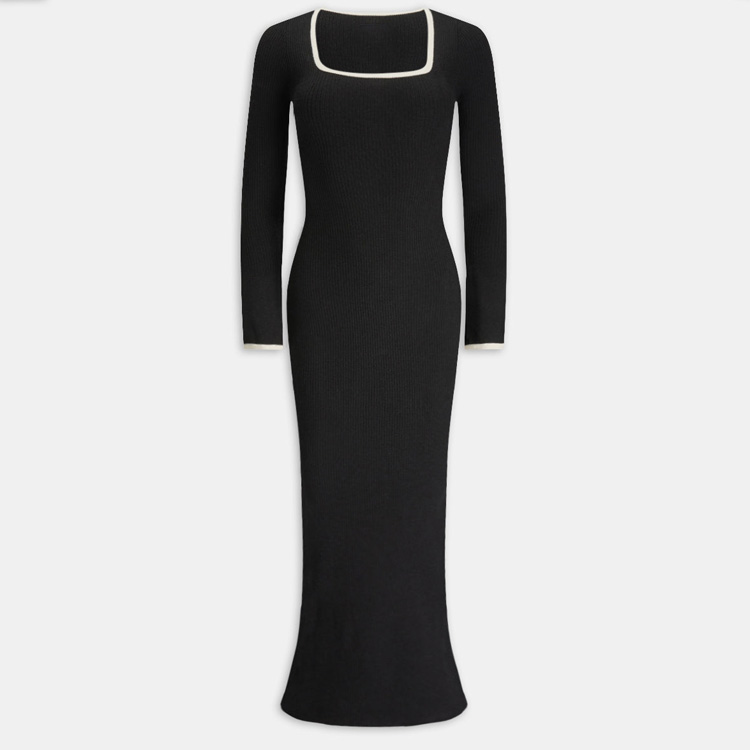 Custom Logo Ladies Ribbed Dresses Breathable Sculpt Knitted Causal Evening Outfit Long Flare Sleeves Color Contrast Plain Dyed| Alibaba.com Custom Logo Ladies Ribbed Dresses Breathable Sculpt Knitted Causal Evening Outfit Long Flare Sleeves Color Contrast Plain Dyed| Alibaba.com
